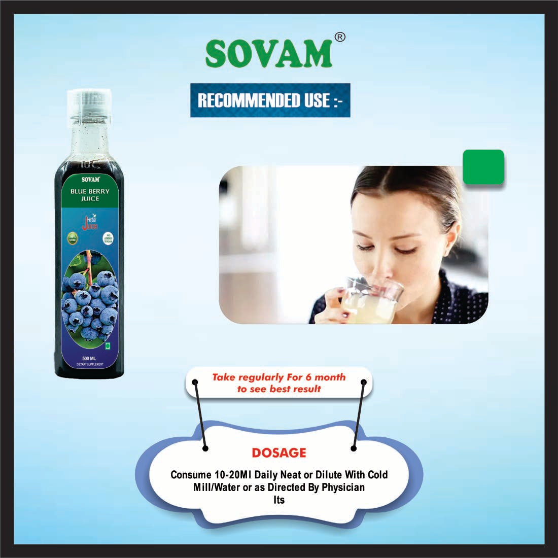 Sovam Blue Berry Juice 500Ml