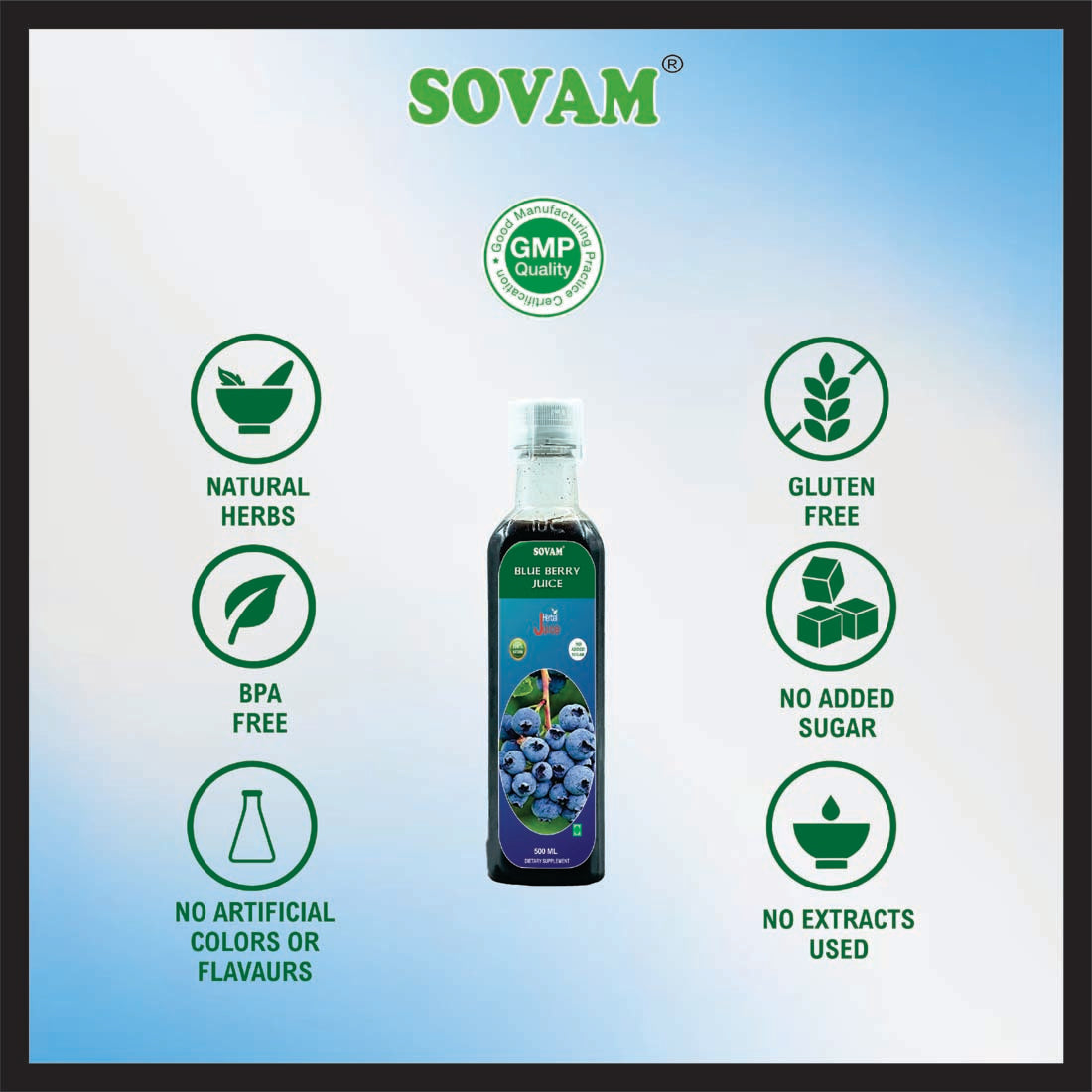 Sovam Blue Berry Juice 500Ml