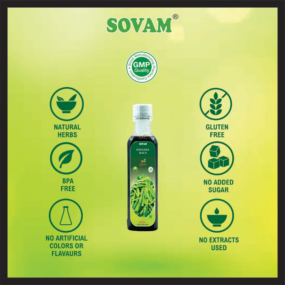 Sovam Sahjana Juice 500ml | Immunity Booster | Helps to Improve Overall Health