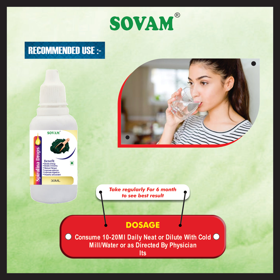 Sovam Organic Spirulina Drops 30Ml