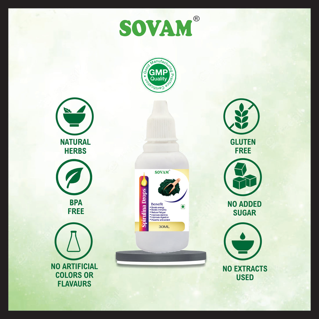 Sovam Organic Spirulina Drops 30Ml