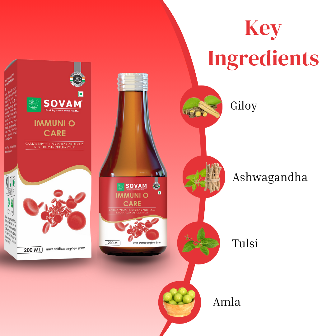 immuni O Care immunity booster syrup | Sovam Ayurveda