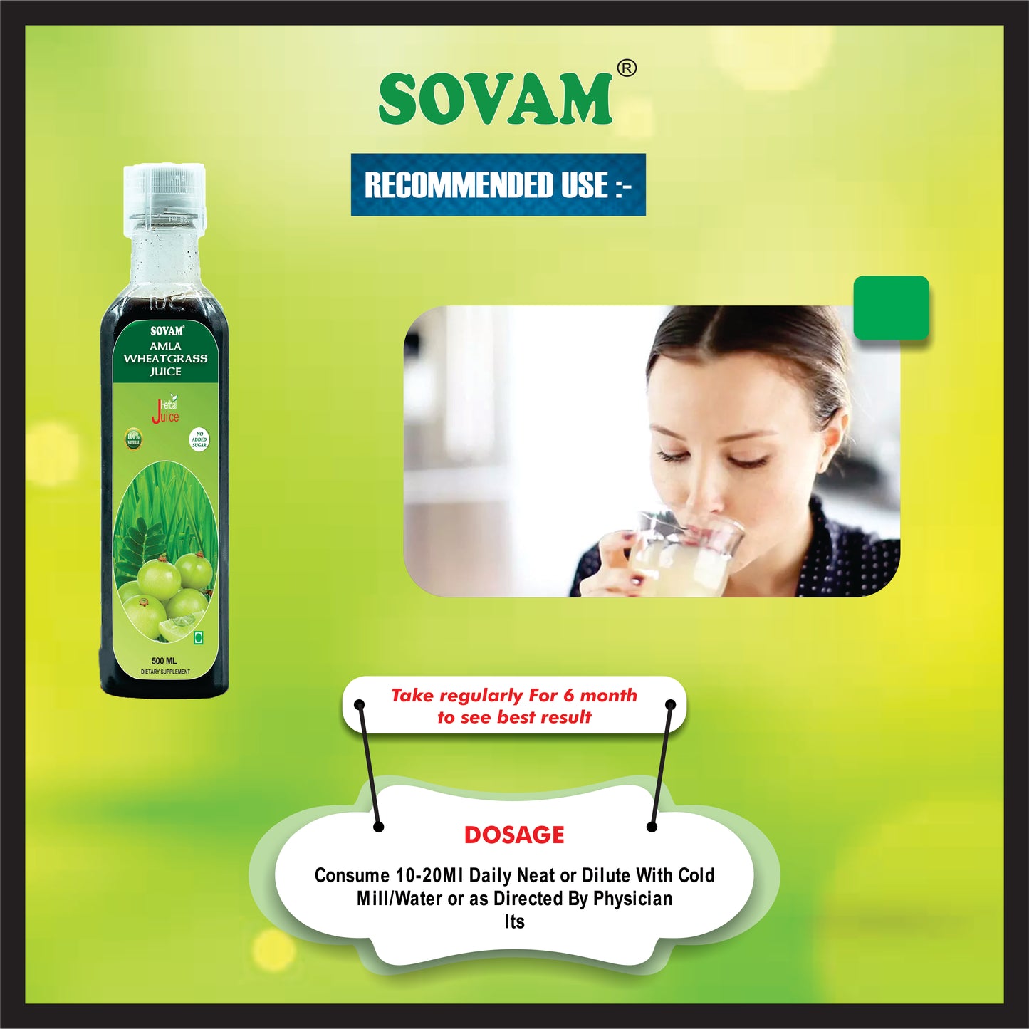 Sovam Amla Wheatgrass Juice 500ml |