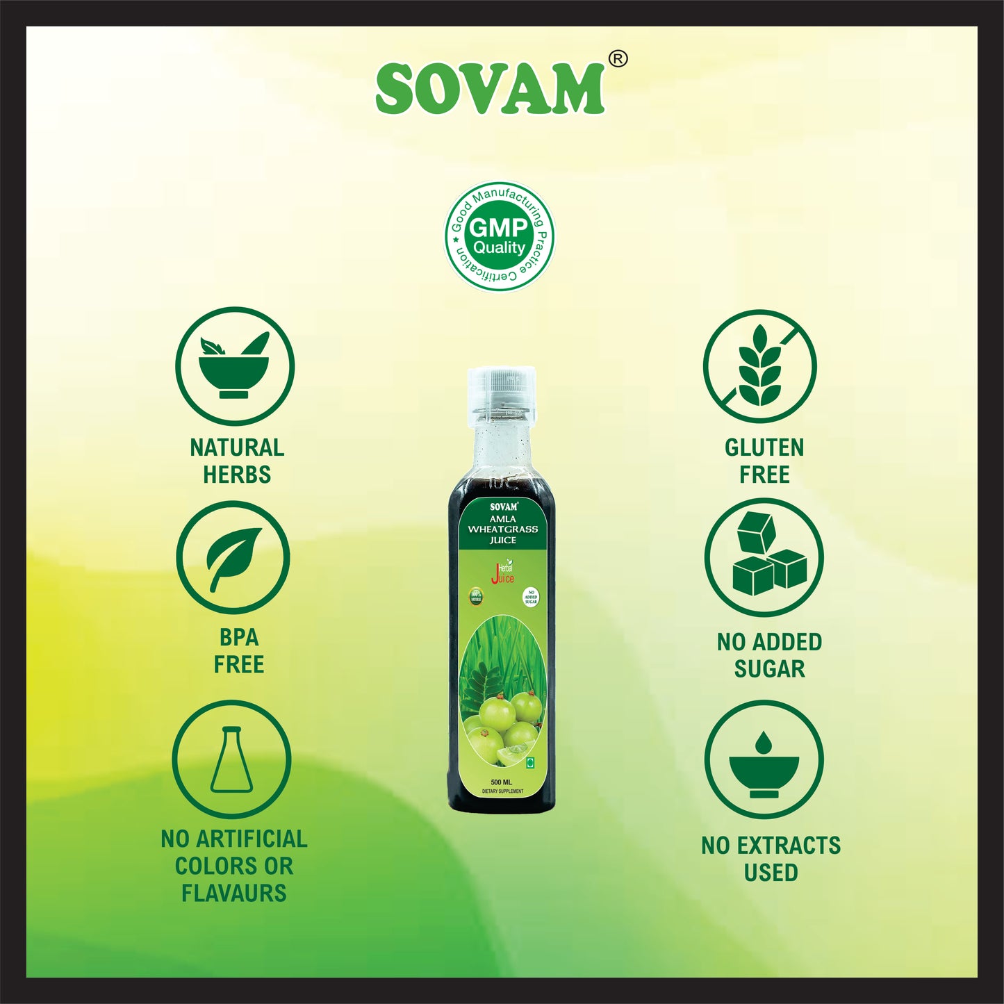 Sovam Amla Wheatgrass Juice 500ml |