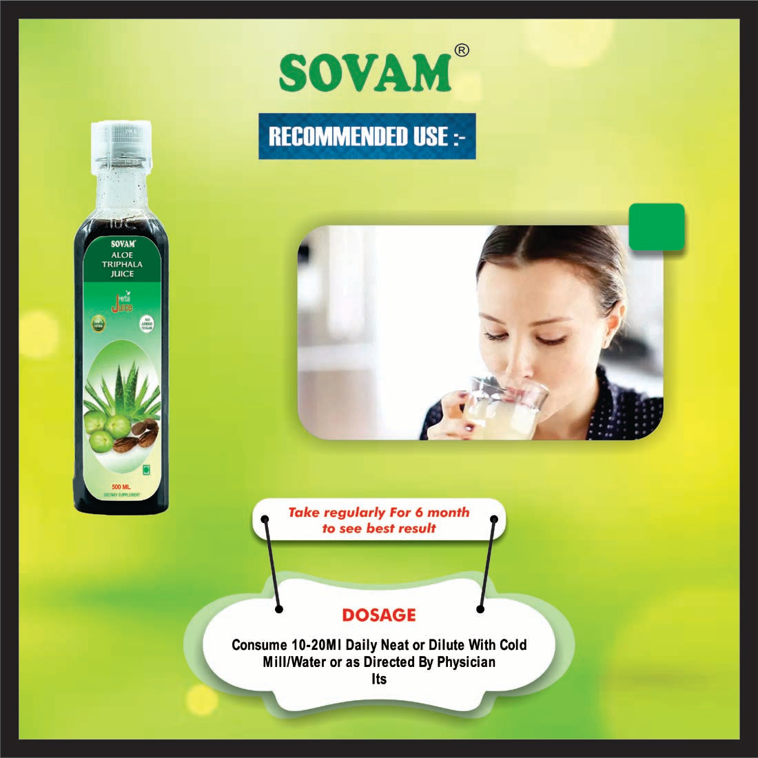 Sovam Aloe vera Triphala Juice 500ml