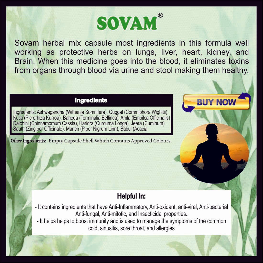 Sovam Herbal Mix 30 Capsules