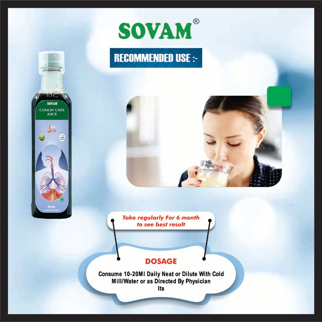 Cough Care Juice 500ML - Ayurvedic Tonic | Sovam Ayurvedic