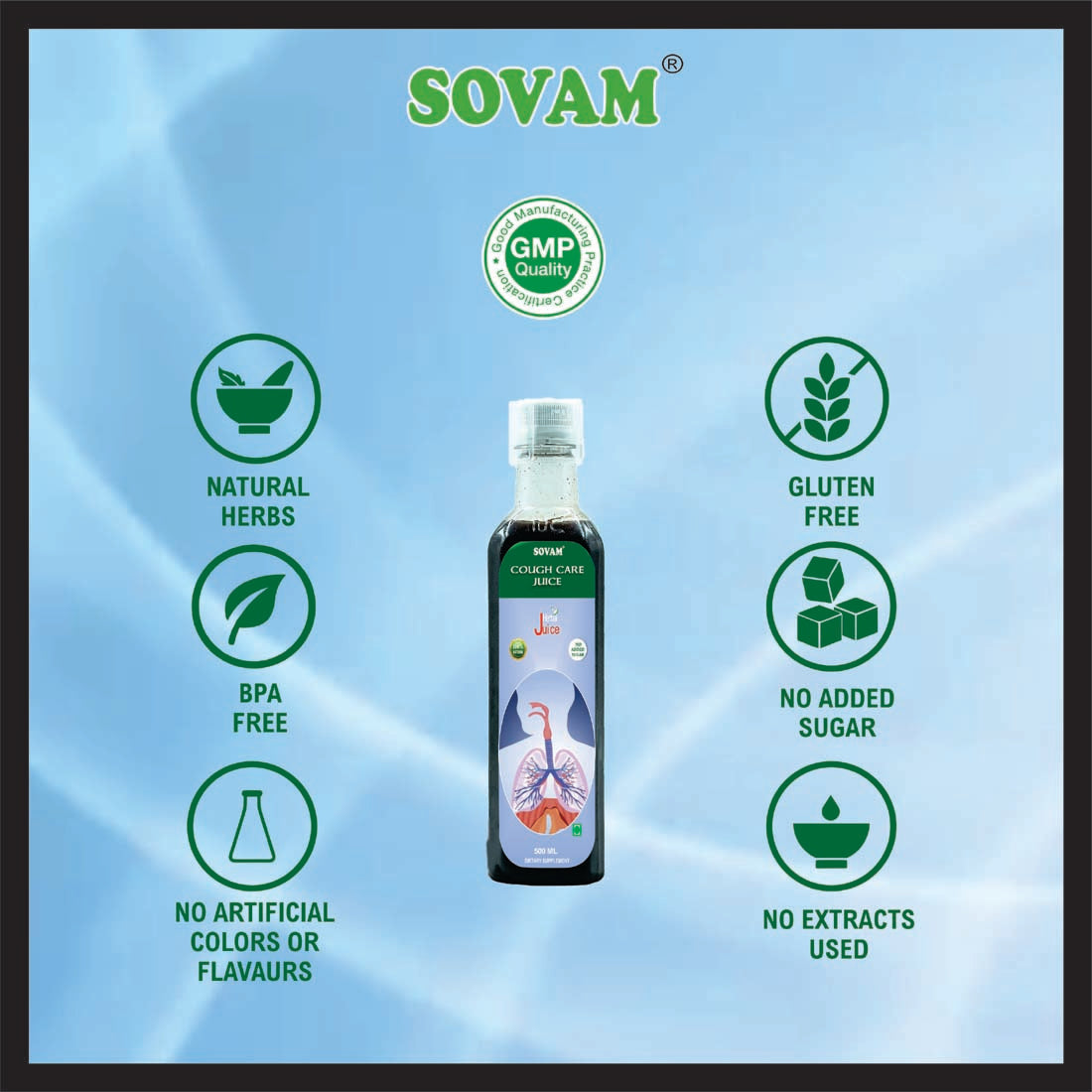 Cough Care Juice 500ML - Ayurvedic Tonic | Sovam Ayurvedic