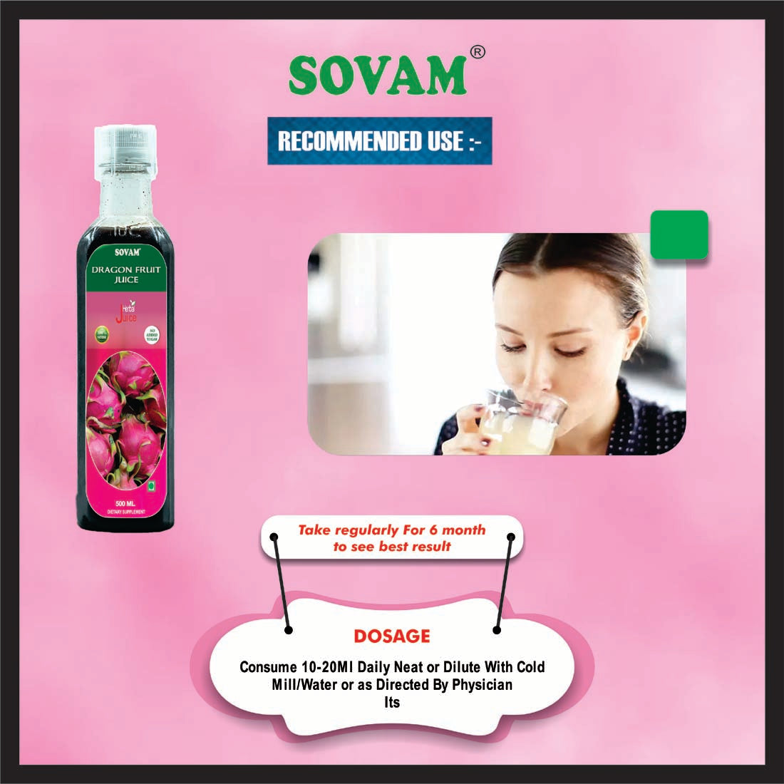 Sovam Dragon Fruit Juice 500ml