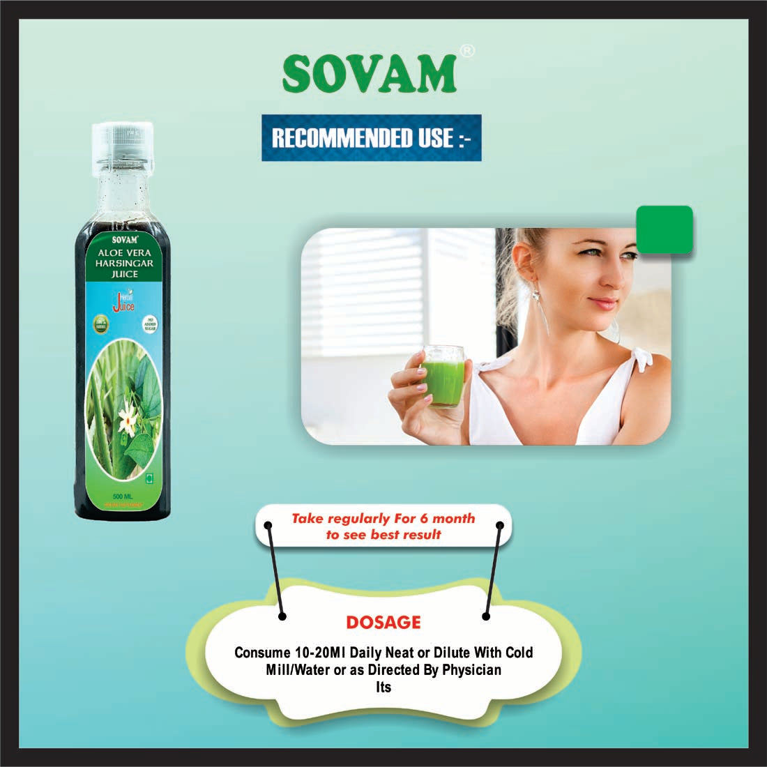 Sovam Aloe Vera Harsingar Juice 500 Ml