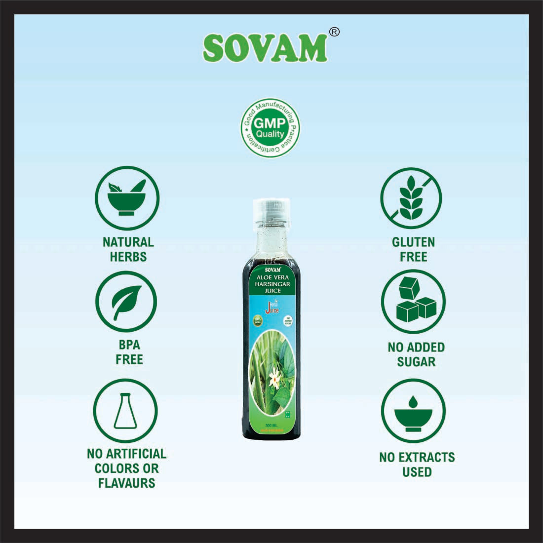 Sovam Aloe Vera Harsingar Juice 500 Ml