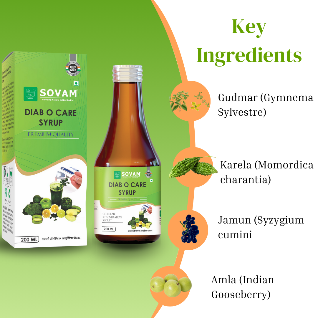 Diab O Care Syrup Ayurvedic diabetes syrup | Sovam ayurveda