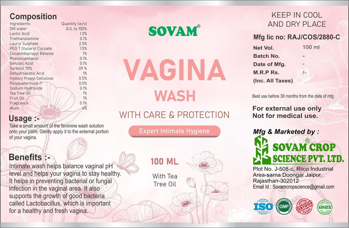 VAGINAL WASH 100ML